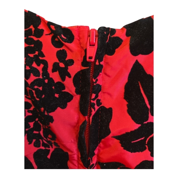 THE CHILDREN PLACE Velvet Floral Red and Black Dress - Picture 6 of 7